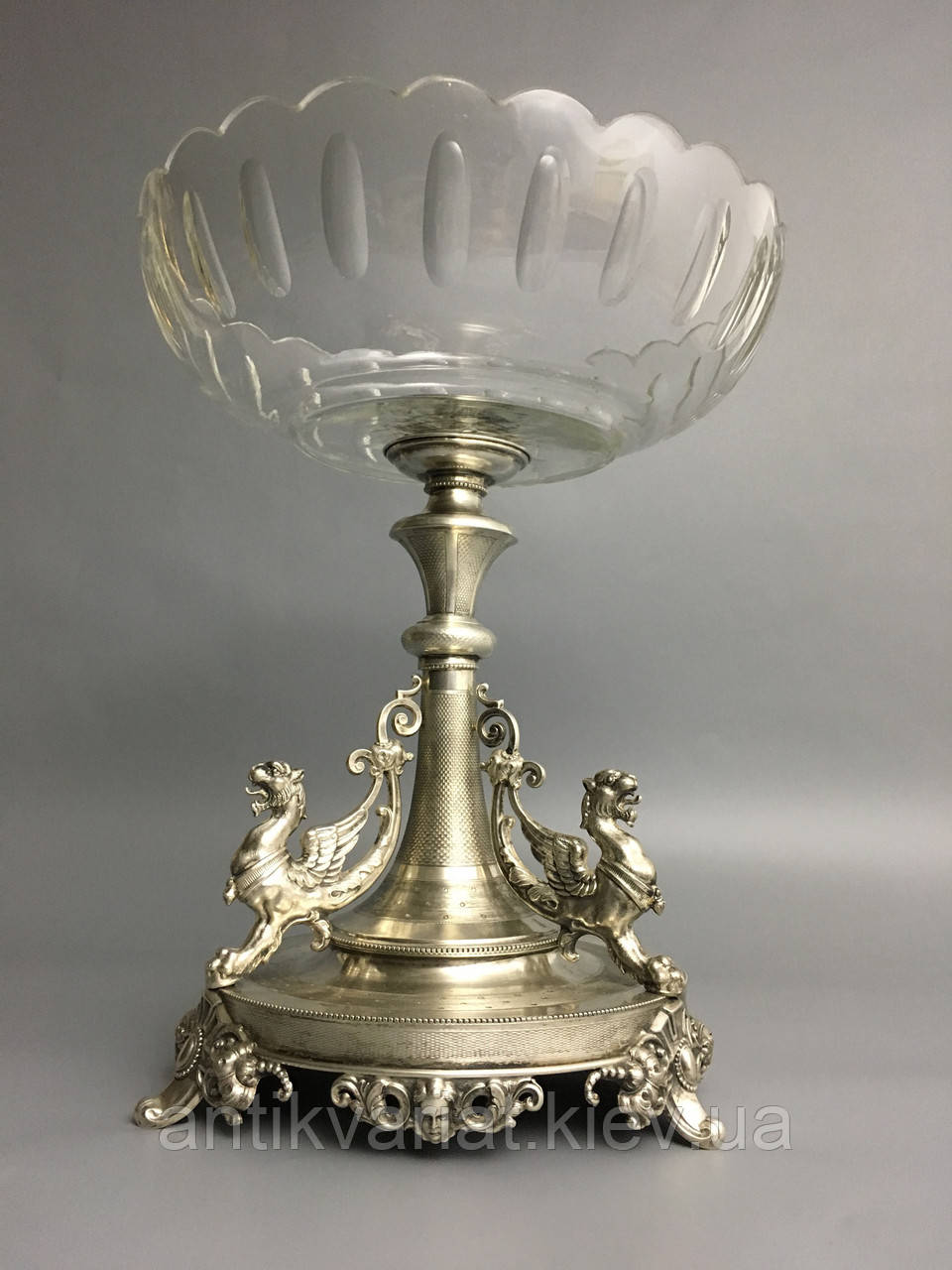 Старинная серебряная ваза серебро 19 век Серебряная конфетница фруктовница - фото 4 - id-p721759487