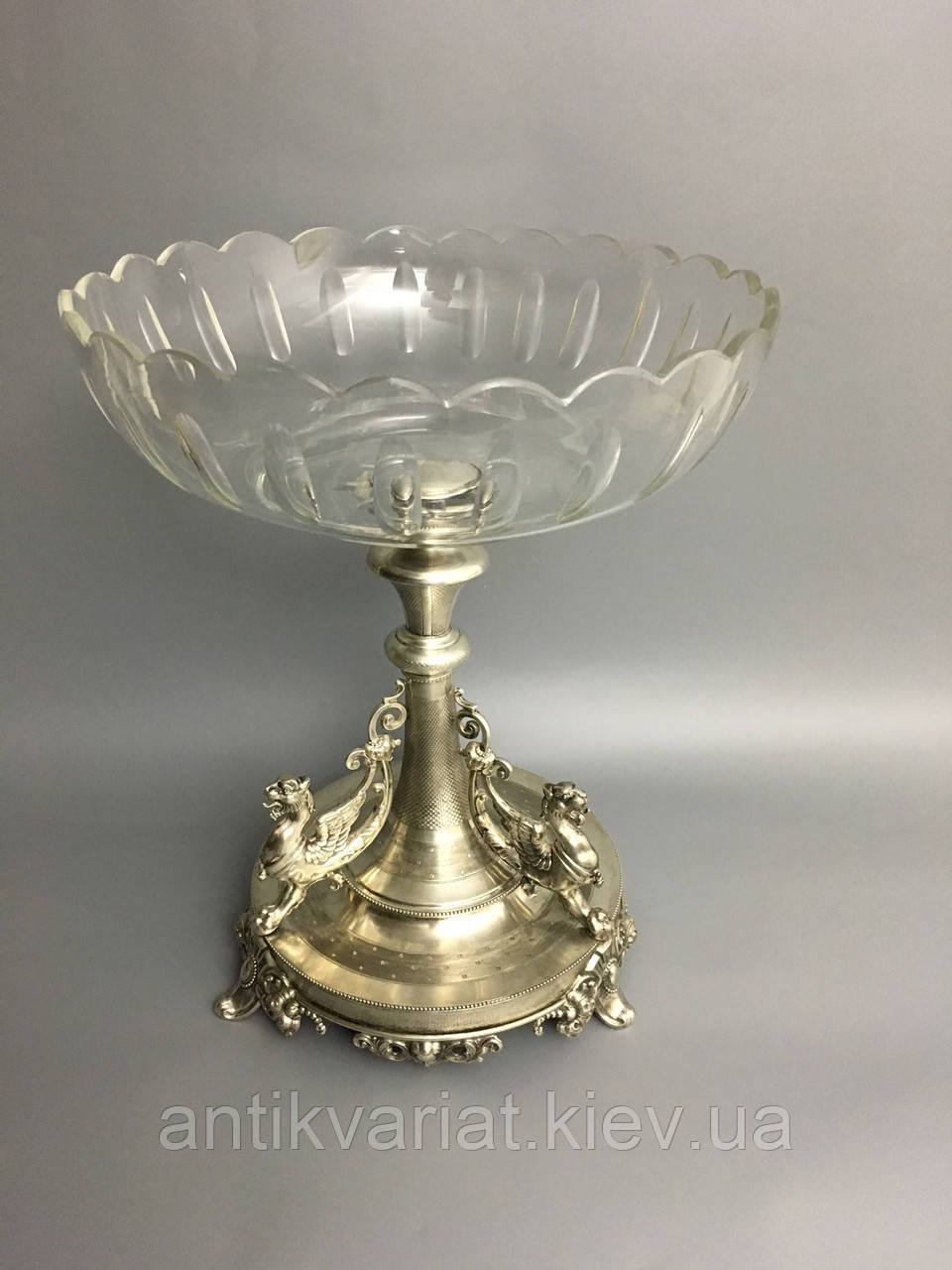 Старинная серебряная ваза серебро 19 век Серебряная конфетница фруктовница - фото 5 - id-p721759487