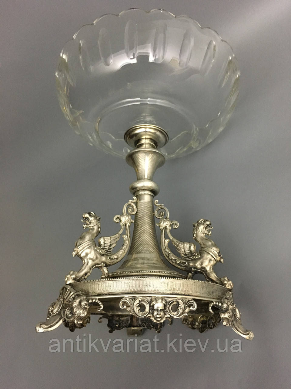 Старинная серебряная ваза серебро 19 век Серебряная конфетница фруктовница - фото 6 - id-p721759487