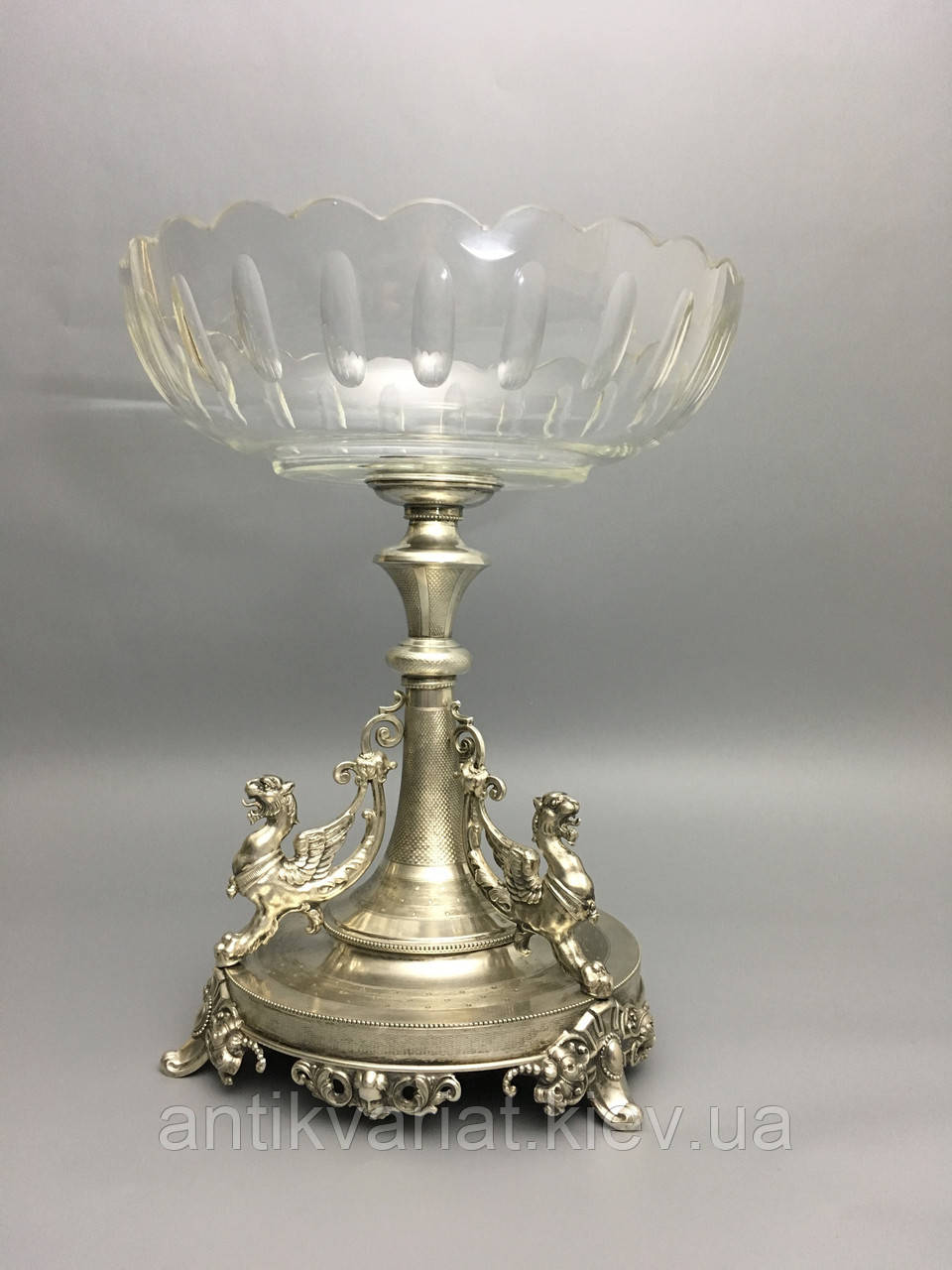 Старинная серебряная ваза серебро 19 век Серебряная конфетница фруктовница - фото 7 - id-p721759487