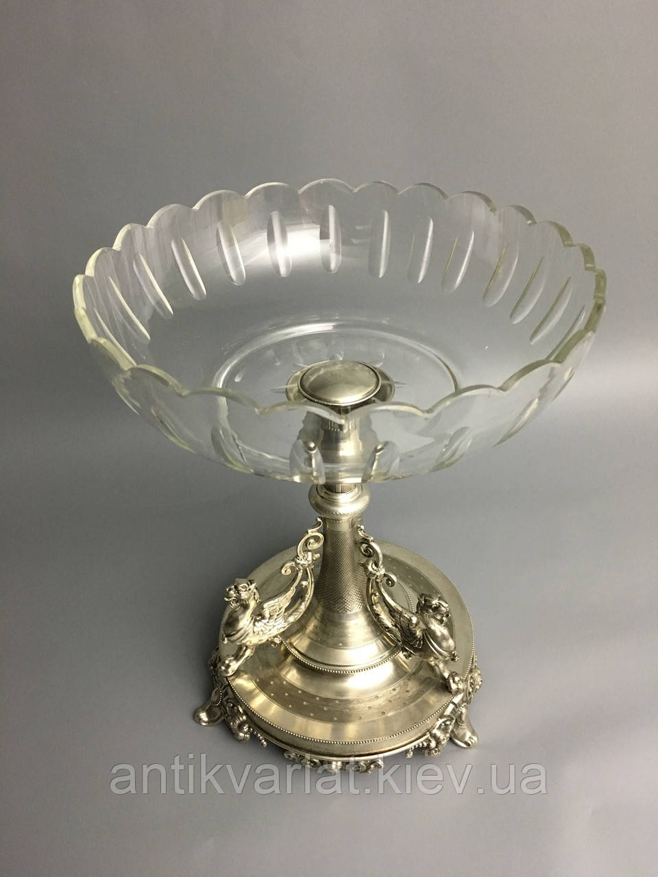 Старинная серебряная ваза серебро 19 век Серебряная конфетница фруктовница - фото 8 - id-p721759487