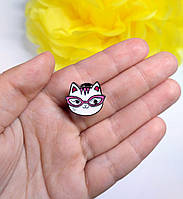 Значок Кіт у рожевих окулярах, металевий