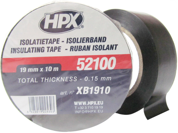 HPX Ізострічка ПВХ 19мм*10м чорн.XB1910, фото 1
