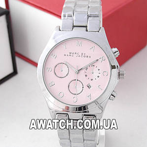 Жіночі кварцові наручні годинники Marc Jacobs C04 / Марк Якобс на металевому браслеті сріблястого кольору