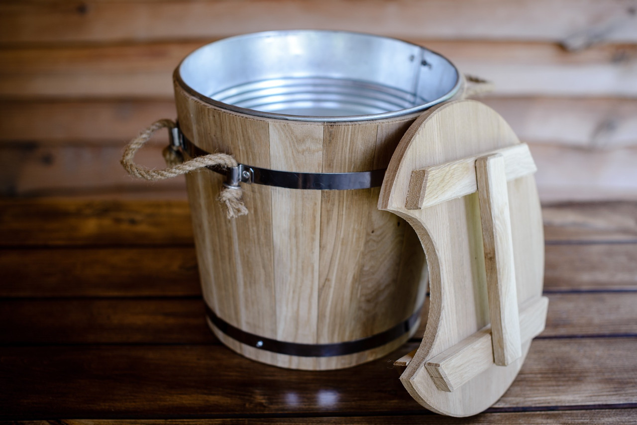 Запарник для віників дубовий 15 л із металевою вставкою hotdeal, фото 1