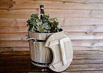 Запарник для віників дубовий 15 л із металевою вставкою hotdeal, фото 7