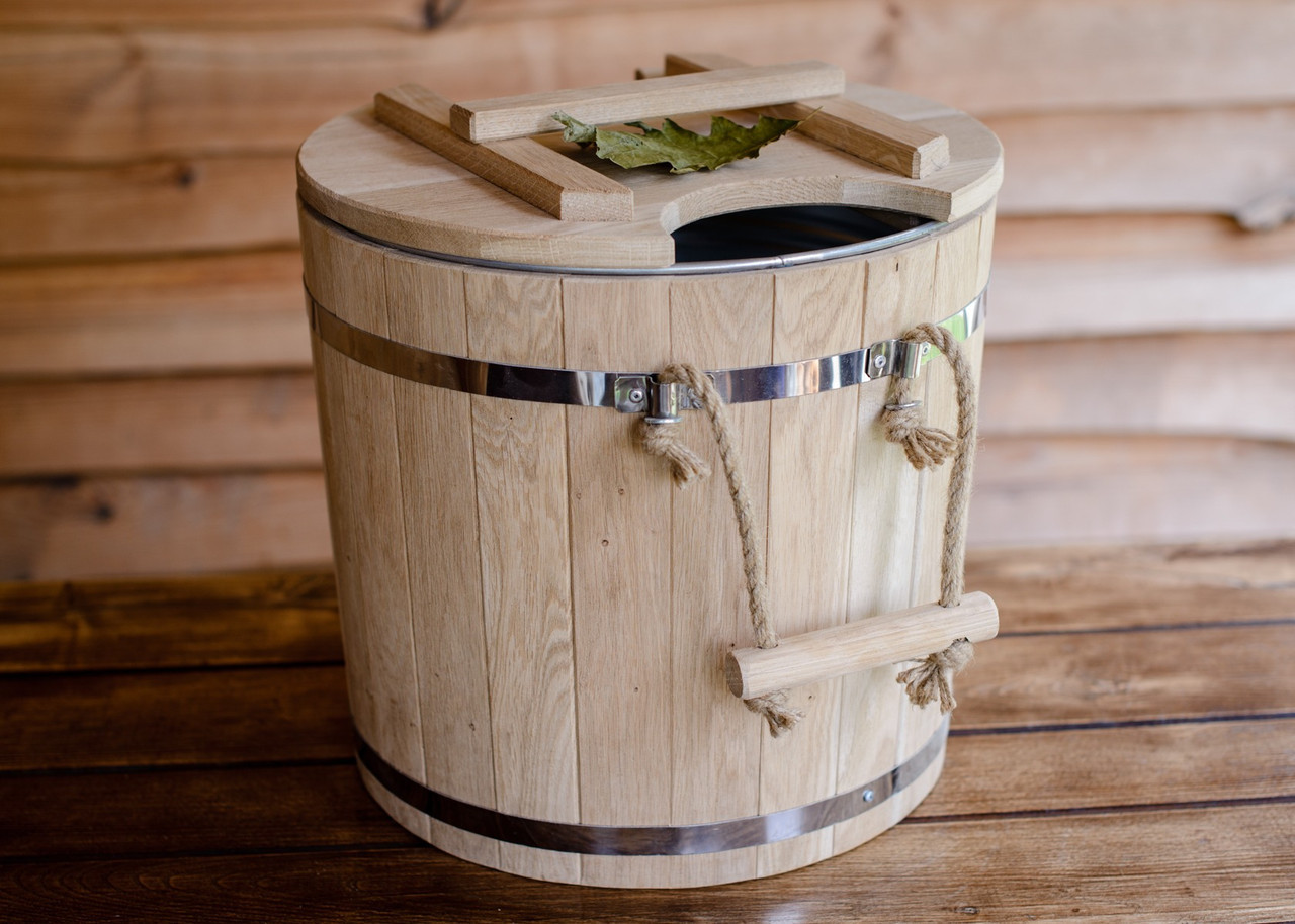 Запарник для віників дубовий 32 л із металевою вставкою hotdeal, фото 1