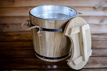 Запарник для віників дубовий 15л з металевою вставкою mebelime