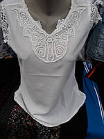 Блуза женская летняя с вставками кружева
