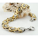 Чоловічий браслет з нержавіючої сталі срібло і золото (срібло), фото 2