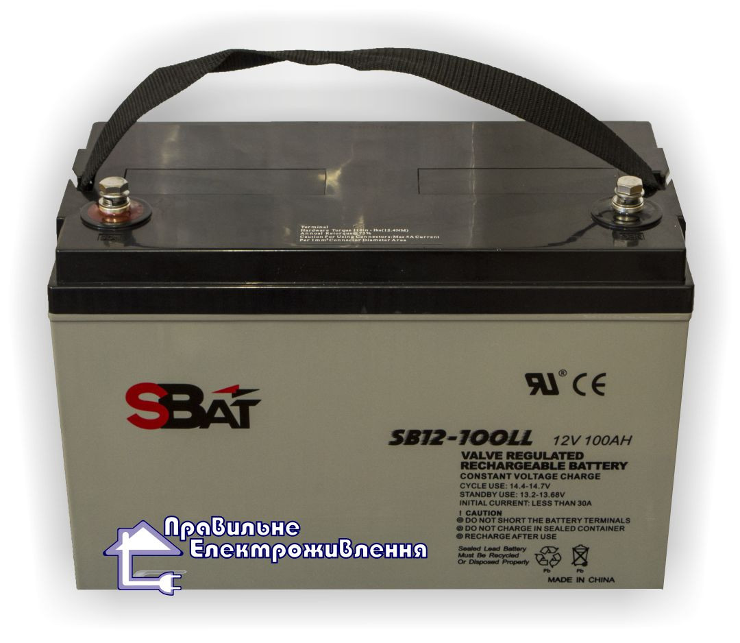 Аккумуляторная батарея Sbat SB 12-100LL - фото 3 - id-p30210360