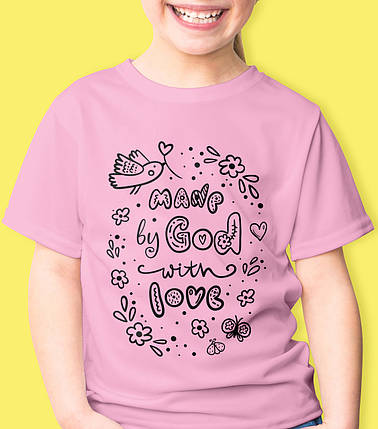 Футболка дитяча "Made by God with love". Розмір 2-3 роки, 98 см., фото 1