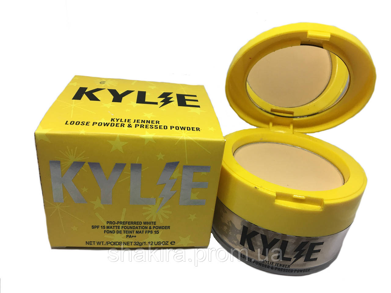 Пудра 2 в 1 Kylie loose powder & pressed powder (кайлі жовта)No2