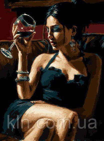 Алмазна вишивка на підрамнику Дівчина з келихом 40 х 50 см (арт. TN709), фото 1