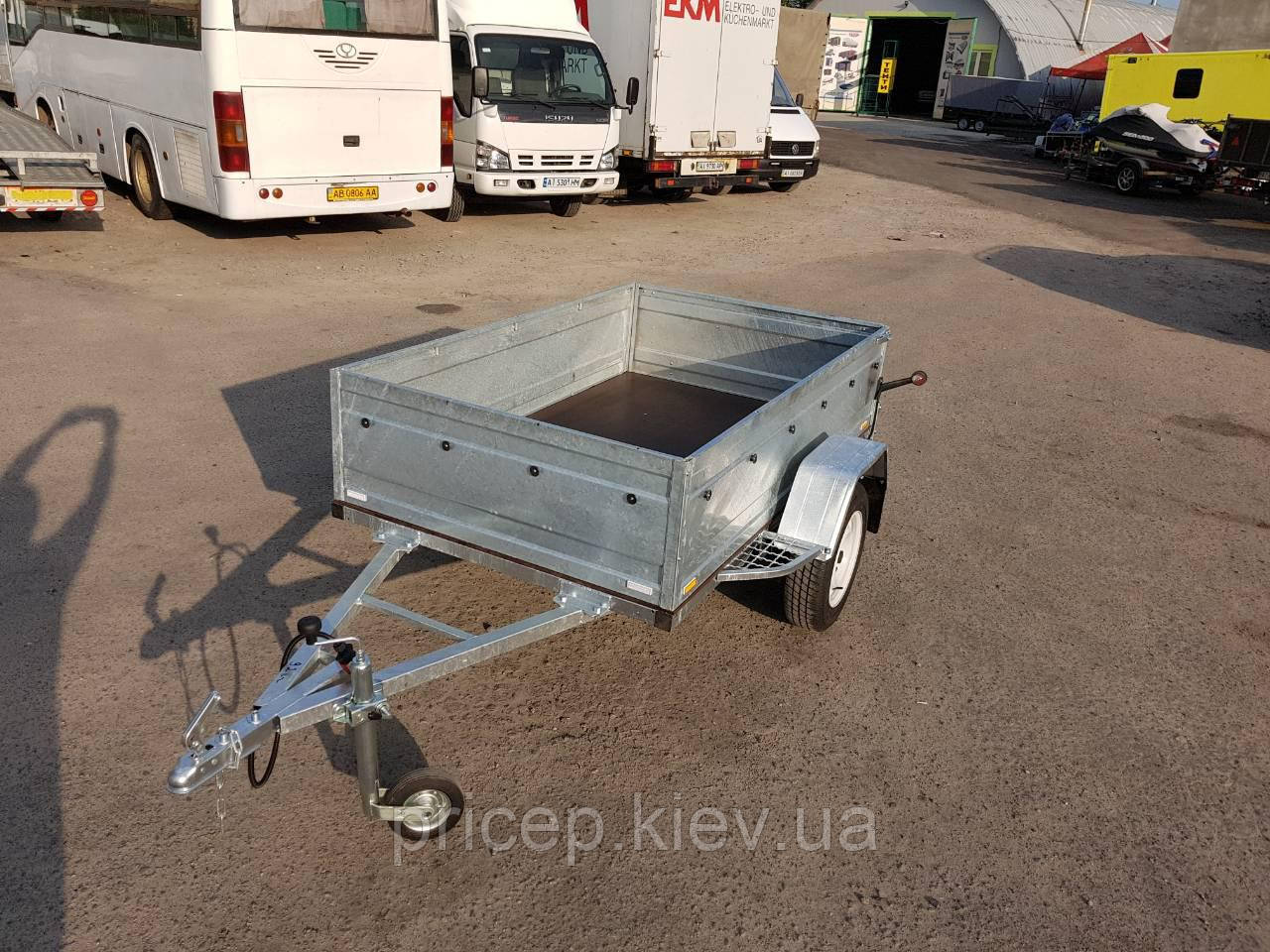 Причіп бортовий легковий односний 2,05 м х 1,25 м х 0,5 м борт.