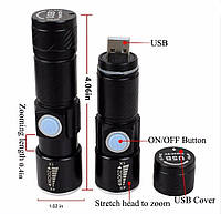 Фонарик LED Lamp Torch Linternas Penlight Rechargeable USB Light