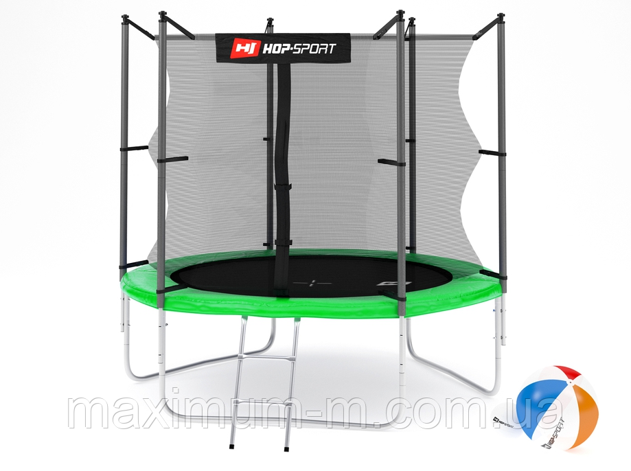 Батут Hop-Sport 8ft (244cm) green з внутрішньою сіткою