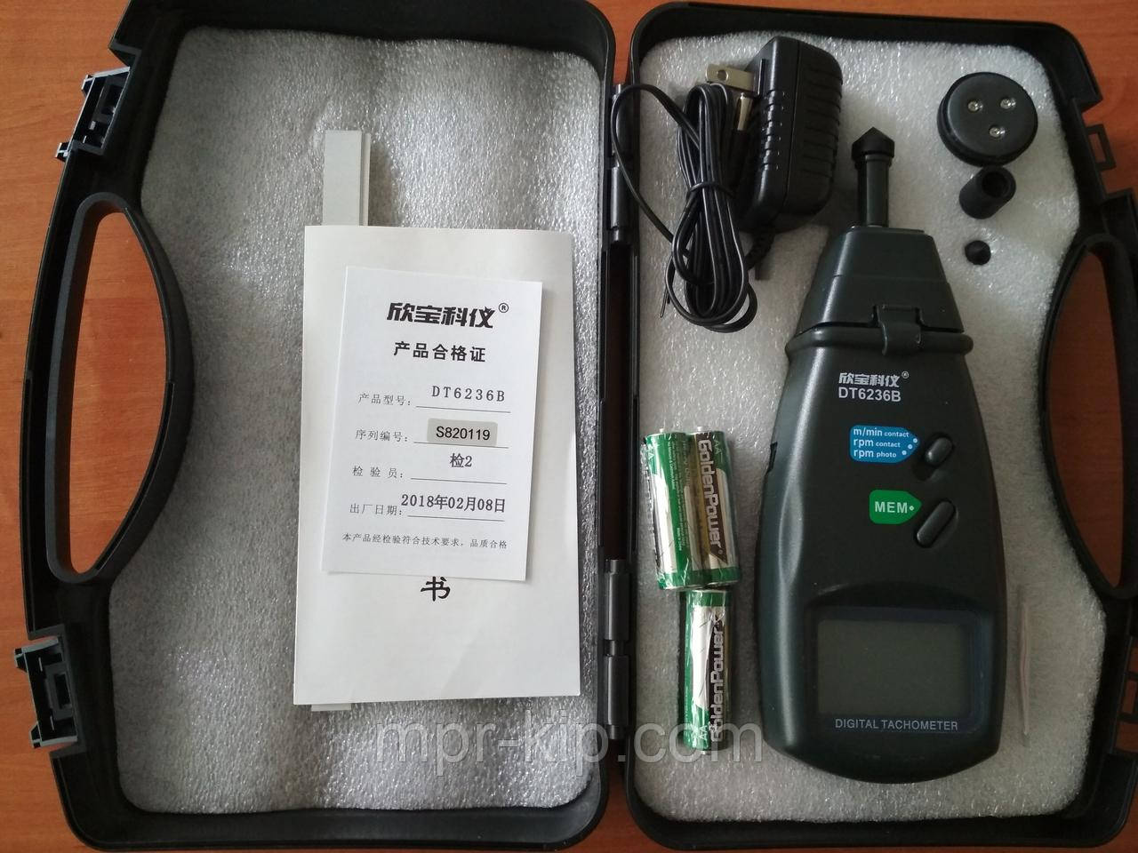 Лазерний тахометр Walcom DT-6236B, діапазон 2.5~99999 RPM, робоча відстань 50-500 мм