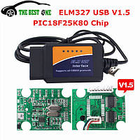 Сканер USB ELM327 V1,5 OBD2 адаптер PIC18F25K80