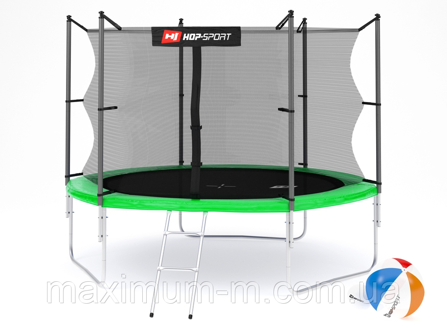 Батут Hop-Sport 10ft (305cm) green з внутрішньою сіткою