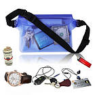 Водонепроникна сумка для смартфона та документів на пояс Waterproof Bag синя, фото 5