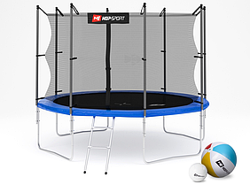 Батут Hop-Sport 10ft (305cm) blue з внутрішньою сіткою (4 ноги)