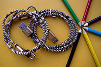 Кабель 2in1 Gold nylon USB data cable Android to iPhone