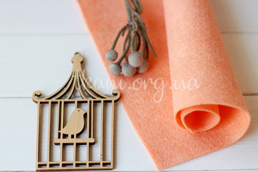 Фетр американський м'який 1,5 мм для рукоділля і творчості 92*91см 2820 Georgia Peach (Персик), фото 1