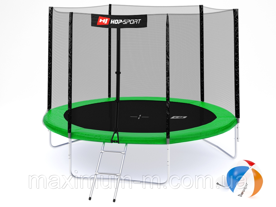 Батут Hop-Sport 10ft (305cm) green із зовнішньою сіткою