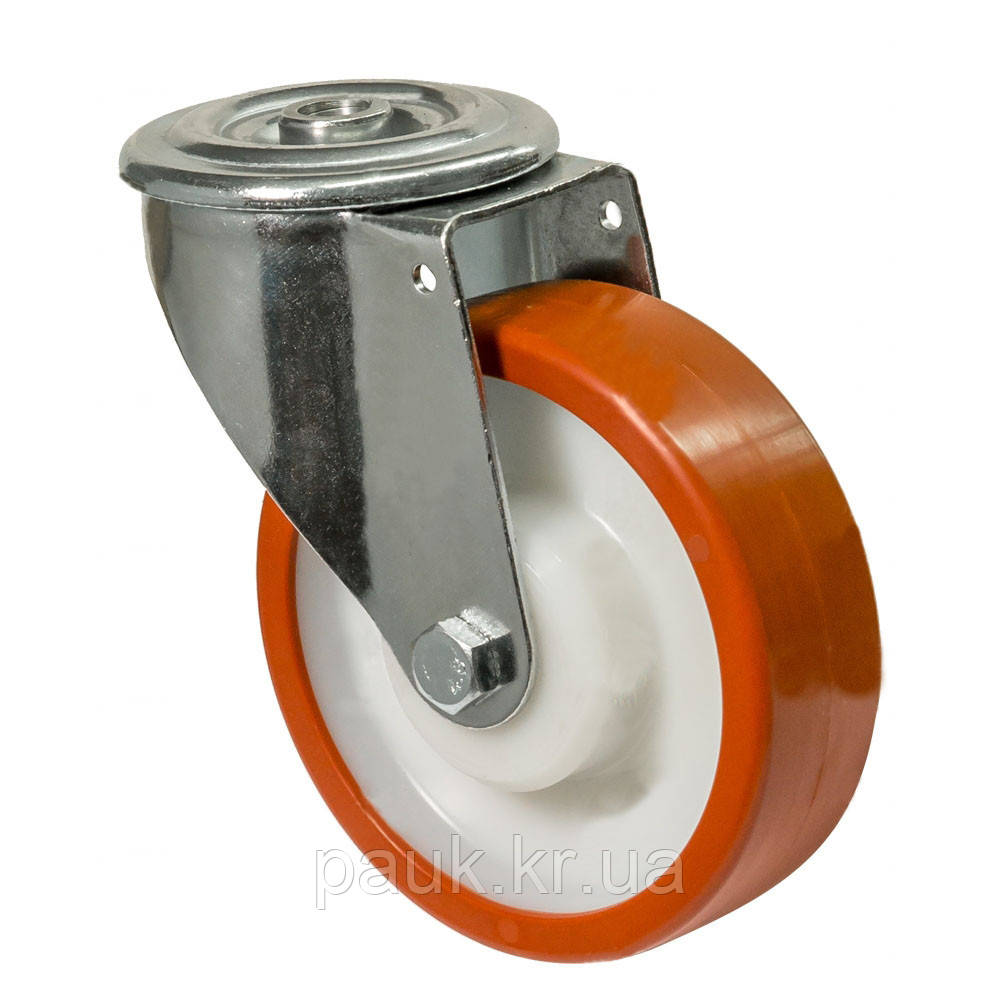 Колесо 6305-N-150-P, Ø 150 мм, 63 Norma, колесо поворотне з кронштейном під болт, колесо з підшипником ковзання, фото 1