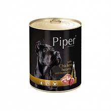 Консерви DN Piper 800 г з курячими сердечками та коричневим рисом для собак