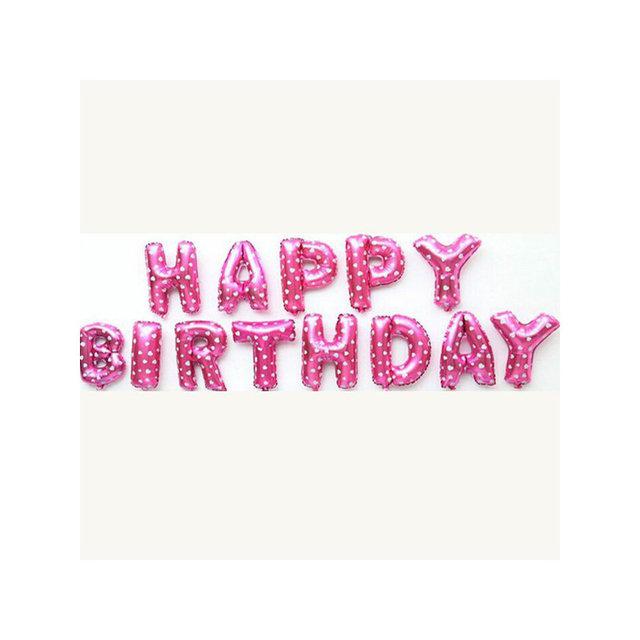 Набір фольгованих кульок "HAPPY BIRTHDAY", колір Рожевий 40 см (16 дюймів)