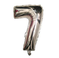 Куля фольгована цифра "7", Срібло 35 см (14 дюймів)