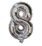 Куля фольгована цифра "8", Срібло 35 см (14 дюймів)