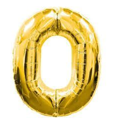 Куля фольгована цифра "0", ЗОЛОТО — 100 см (40 дюймів)