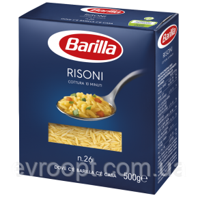 Макарони BARILLA 26 RISONI рісоні 500г, 16шт/ящ, фото 1
