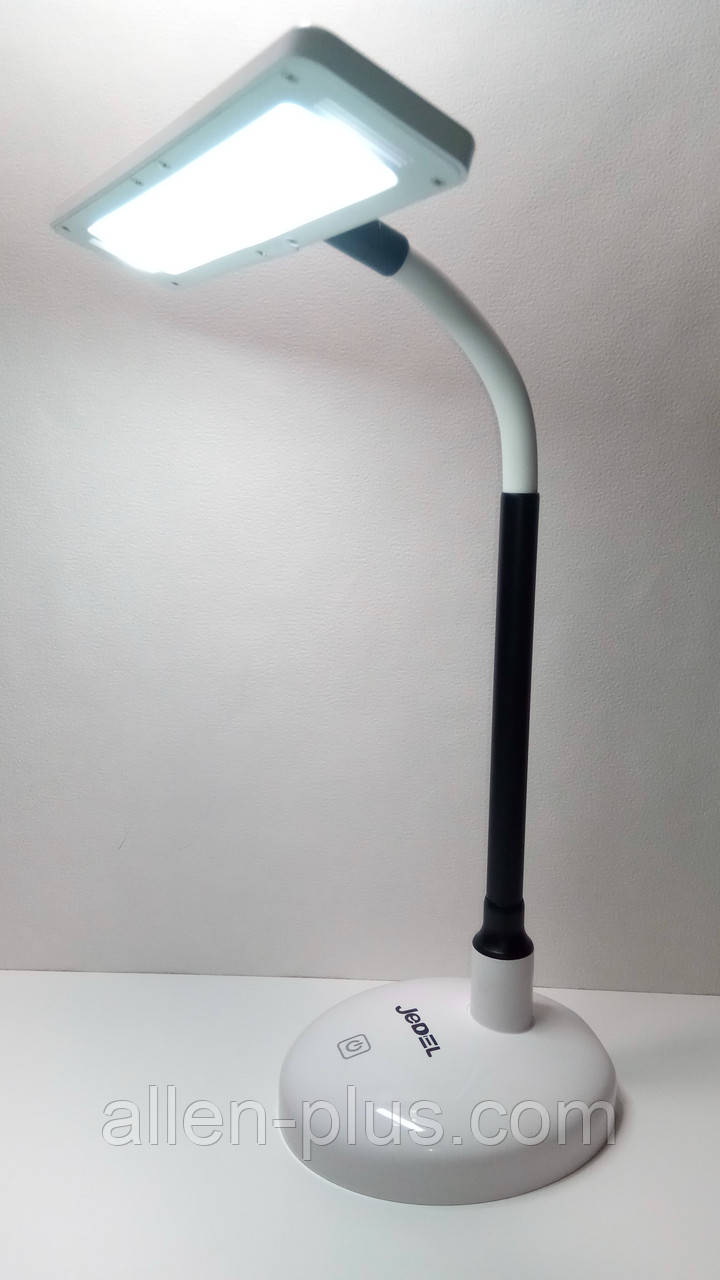 Настільна лампа JEDEL LD-904 white-black (USB+акумулятор, ЗУ micro USB, сенсор, 3 режиму