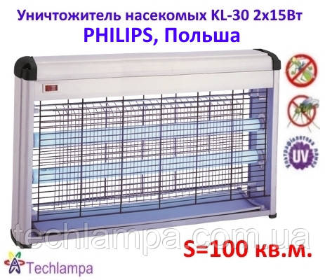 Уничтожитель насекомых KL-30 2х15Вт Philips, Польша
