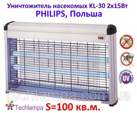 Уничтожитель насекомых KL-30 2х15Вт Philips, Польша
