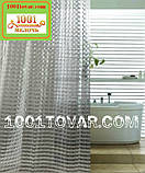 Силіконова шторка для ванної кімнати з 3D-ефектом, розмір 180х180 см, біло-прозора, фото 4