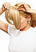 Накладна челка на кліпсах зі штучного волосся 16 бежевий блонд, фото 3