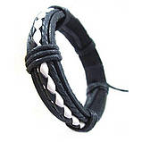 Чоловічий шкіряний браслет, фото 3