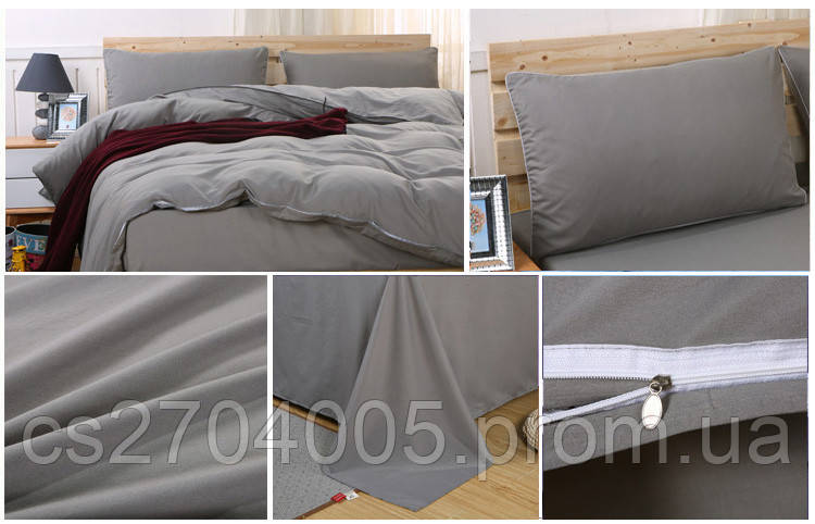 Комплект постельного белья Серый (полуторный) Berni - фото 2 - id-p722559242