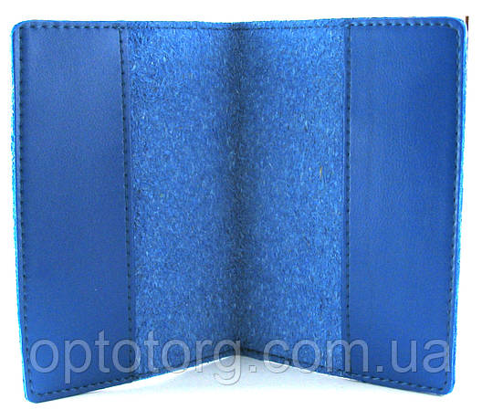 Обкладинка Блакитна для паспорта з екошкіри, фото 2