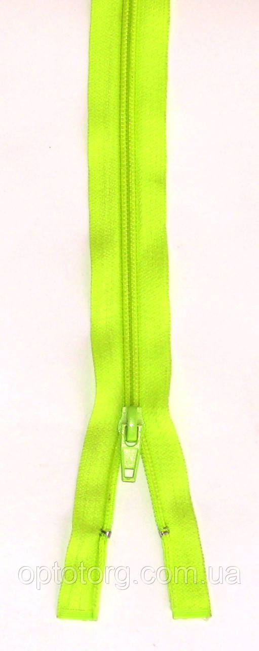 Спіральна блискавка Лимонна 80см Тип 5 роз'ємна з одним бігунком пластикова