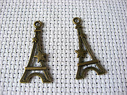 Підвіска металева. Ейфелева вежа, двостороння, 13х28 мм