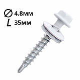 Саморіз покрівельний RAL 9003(білий) 35 по дереву (250шт.), фото 3