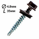 Саморіз покрівельний RAL 8017(т.шоколад) 35 по дереву (250шт.), фото 3