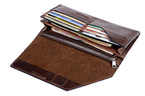 Портмоне Grande Pelle Festa 200х105х20 мм шкіра Crazy Horse шоколад.