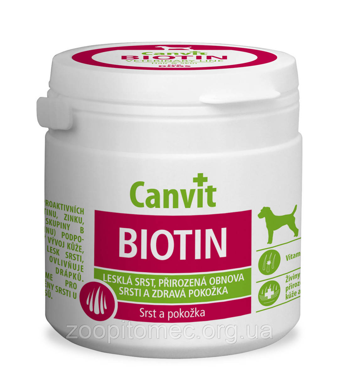 Вітаміни для собак Canvit (Канвит) Biotin for dogs Здоров'я шкіри і блиск шерсті, 100 г